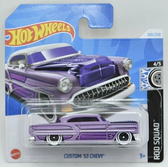 HOT WHEELS CUSTOM '53 CHEVY PURPLE 100/250 (1:64) HWROD SQUAD 4/5 van Hot Wheels