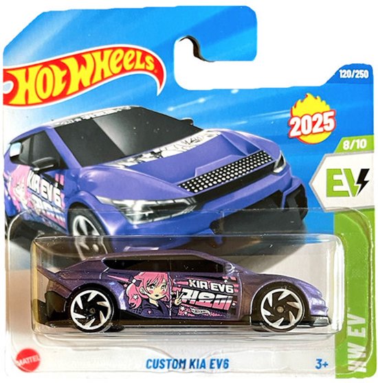 HOT WHEELS CUSTOM KIA EV6 PURPER 120/250 1:64 HW EV 8/10 van Hot Wheels