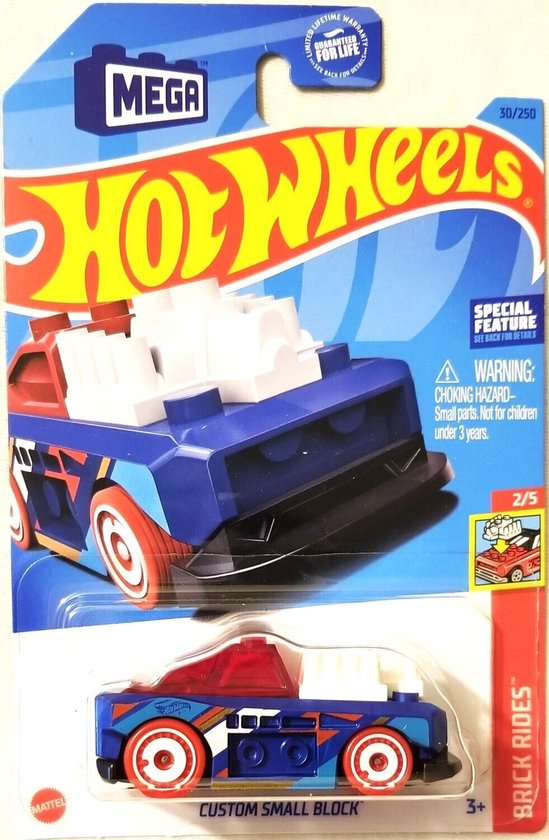 HOT WHEELS CUSTOM SMALL BLOCK BLUE 30/250 1:64 HW BRICK RIDE 2/5 van Hot Wheels