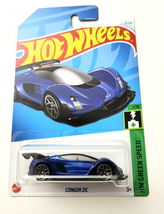 HOT WHEELS CZINGER 21C BLUE 13/250 1:64 HW GREEN SPEED 1/10 van Hot Wheels