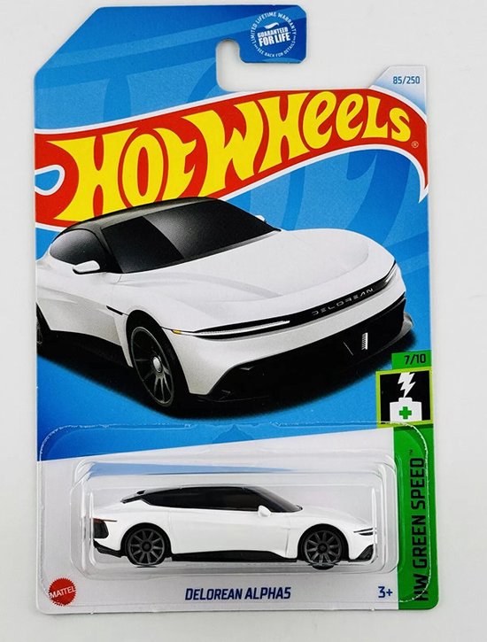 HOT WHEELS DELOREAN ALPHAS WHITE 85/250 (1:64) HW GREEN SPEED 7/10 van Hot Wheels