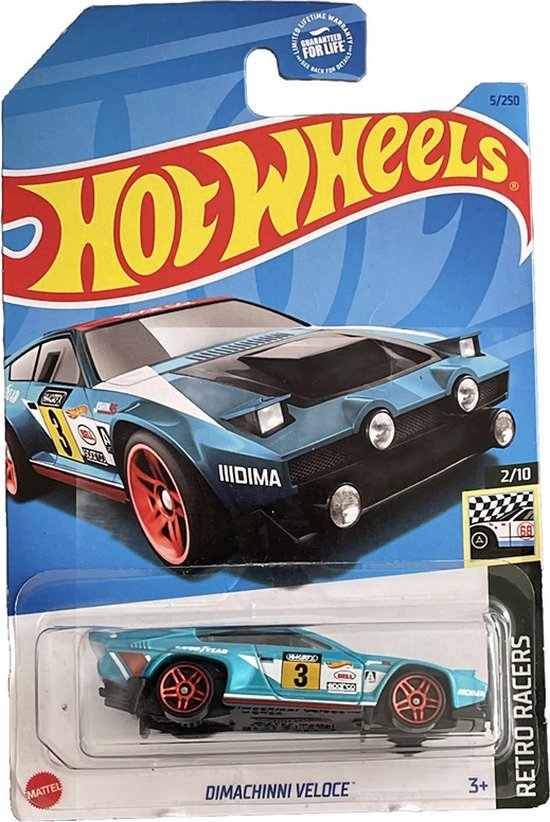 HOT WHEELS DIMACHINNI VELOCE 3 TURQUOISE 5/250 (1:64) HW RETRO RACERS 2/10 van Hot Wheels
