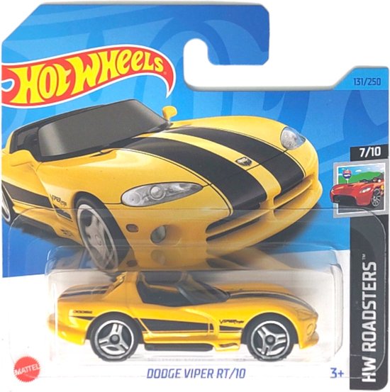 Hot Wheels Dodge Viper RT 10 - Geel - 7 cm - Schaal 1:64 - Voertuig van Hot Wheels