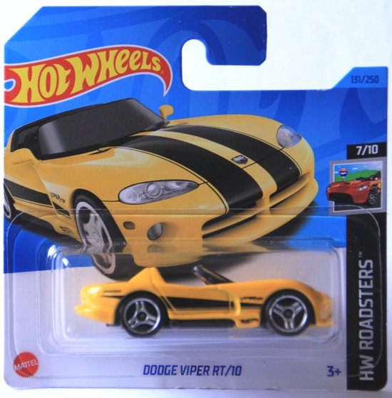 HOT WHEELS DODGE VIPER RT/10 YELLOW 131/250 1:64 HW ROADSTERS 7/10 van Hot Wheels