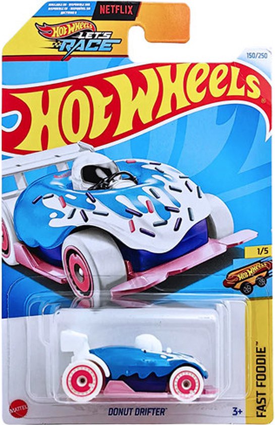 HOT WHEELS DONUT DRIFTER BLUE 150/250 1:64 HW FAST FOODIE 1/5 van Hot Wheels
