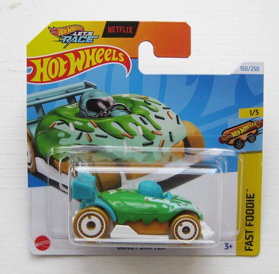 HOT WHEELS DONUT DRIFTER GREEN/BROWN 150/250 1:64 HW FAST FOODIE 1/5 van Hot Wheels