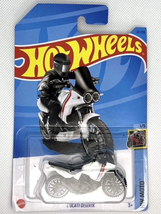 HOT WHEELS DUCATI DESERTX BLACK WHITE 67/250 (1:64 )HW MOTO 1/5 van Hot Wheels