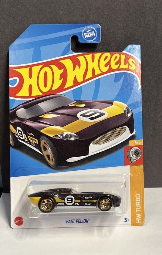 HOT WHEELS FAST FELION BLACK/YELLOW 165/250 1:64 HW TURBO 5/5 van Hot Wheels