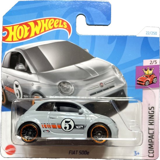 HOT WHEELS FIAT 500e 22/250 1:64 GREY HW COMPACT KINGS van Hot Wheels