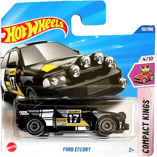 HOT WHEELS FORD ESCORT MK5 17 BILSTEIN BLACK 113/250 HW COMPACT KINGS 4/10 van Hot Wheels