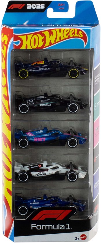 Hot Wheels Formula 1 - set van 5 metalen F1 speelgoedauto's van Merkloos