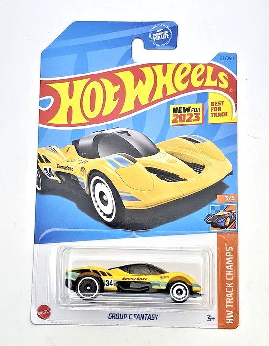 HOT WHEELS GROUP C FANTASY BLACK/YELLOW 89/250 1:64 HW TRACK CHAMPS 3/5 van Hot Wheels