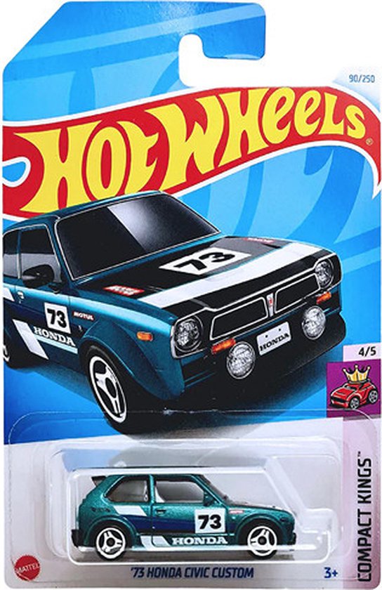 HOT WHEELS HONDA CIVIC CUSTOM SEA GREEN 90/250 1:64 HW COMPACT KINGS 4/5 van Hot Wheels