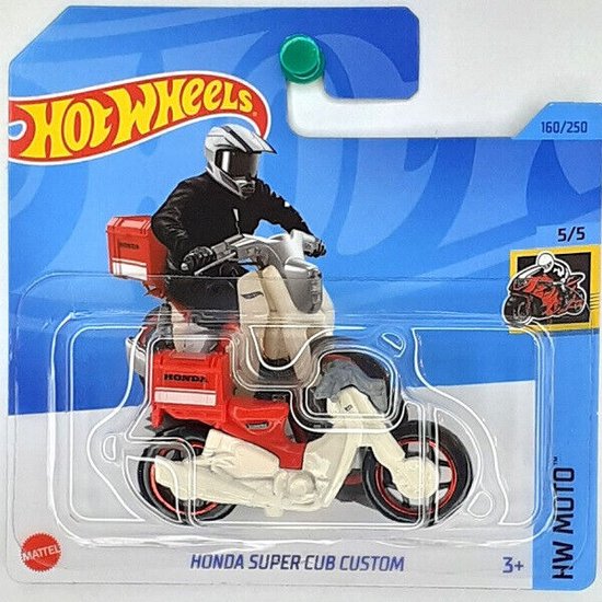 HOT WHEELS HONDA SUPER CUB CUSTOM 160/250 RED/WHITE 1:64 HW MOTO 5/5 van Hot Wheels