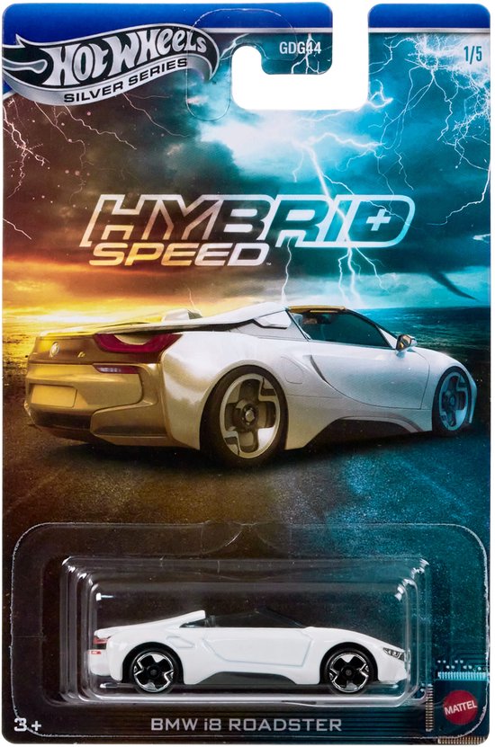 Hot Wheels *Hybrid Speed* JCB76 2018 BMW i8 Roadster wit 1/64 van Hot Wheels