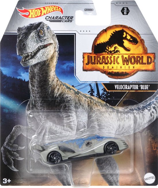 Hot Wheels - Jurassic World Dominion - Velociraptor 'Blue' - 1:64 van Mattel