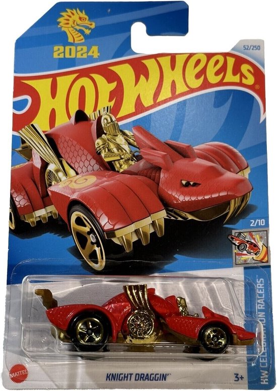HOT WHEELS KNIGHT DRAGGIN GOLD/RED 52/250 (1:64) HW CELEBRATION RACERS 2/10 van Hot Wheels