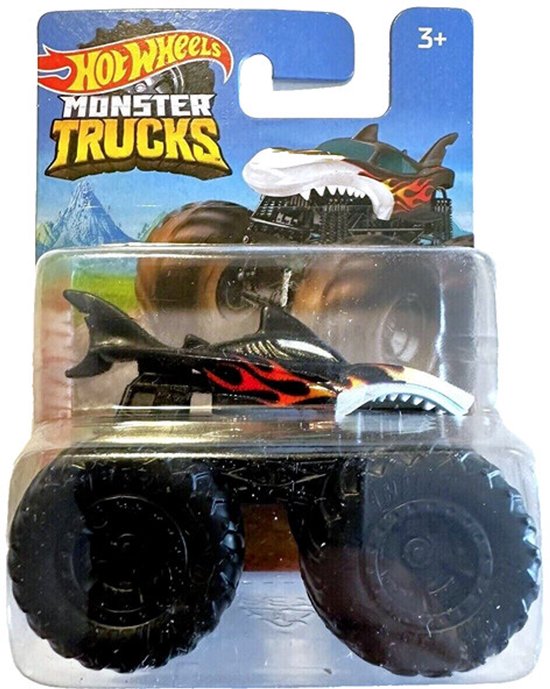 HOT WHEELS LAVA SHARK MONSTER TRUCKS BLACK WHITE 1:64 HW (HFB96) SHORT CART van Hot Wheels