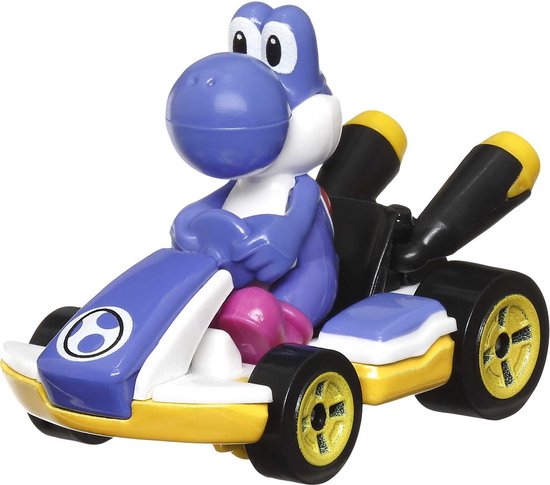 Hot Wheels Mario Kart MarioKart Yoshi and Standard Kart, Auto, 3 jaar, Zwart, Blauw, Wit, Geel van Merkloos
