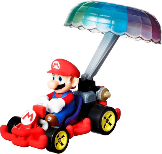 Hot Wheels - Mariokart - Mario - Pipe Frame + Parachute - 1:64 van Merkloos