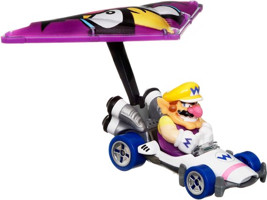 Hot Wheels - Mariokart - Wario - B-Dasher + Wario Wing - 1:64 van Merkloos