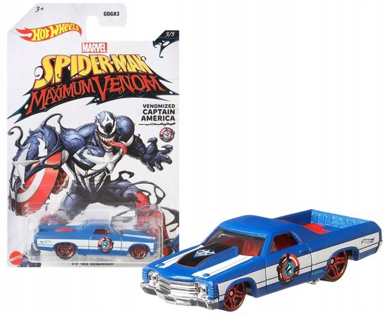 Hot Wheels Marvel '71 El Camino - Captain America Venom van Merkloos