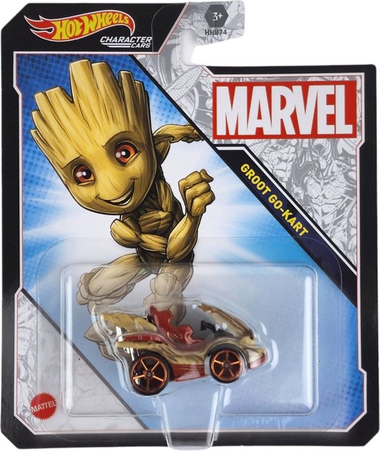 Hot Wheels Marvel Groot Go-Kart - 7 cm - Schaal 1:64 - Spaar ze allemaal van Hot Wheels