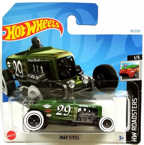 HOT WHEELS MAX STEEL RACING/GREEN 19/250 1:64 HW ROADSTERS 1/5 van Hot Wheels