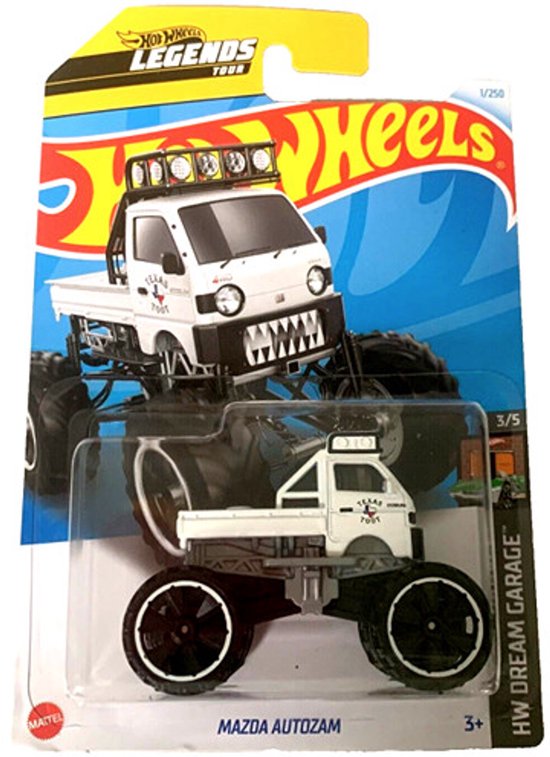 HOT WHEELS MAZDA AUTOZAM WHITE TEXAS TOOT 1/250 1:64 DREAM GARAGE 3/5 LONG CARD 2024 van Merkloos