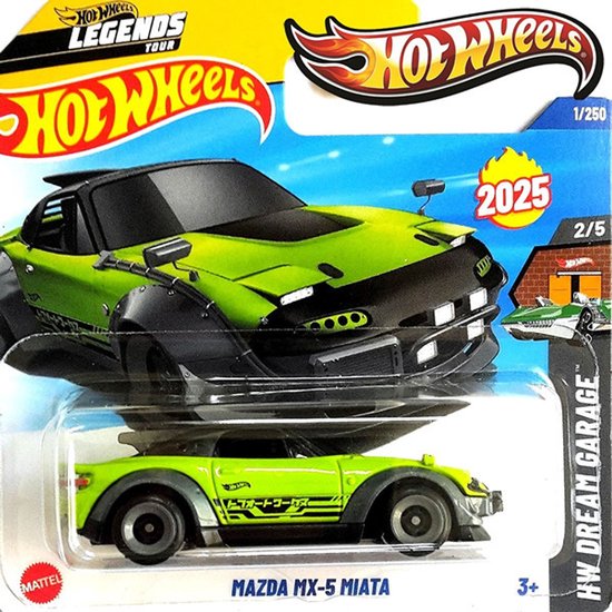 HOT WHEELS MAZDA MX-5 MIATA APPLE-GREEN 1/250 HW DREAM GARAGE 2/5 van Hot Wheels