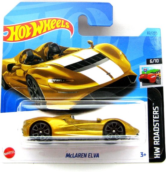 HOT WHEELS Mc LAREN ELVA GOLD 82/250 1:64 HW ROADSTERS 6/10 van Hot Wheels