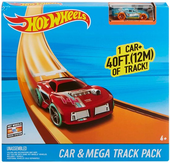 Hot Wheels Mega Baan Set - 12 Meter Racebaan met Auto van Hot Wheels
