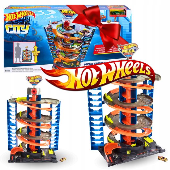 Hot Wheels Mega Garage Freaky Parking 4 Niveaus met Lift van Merkloos