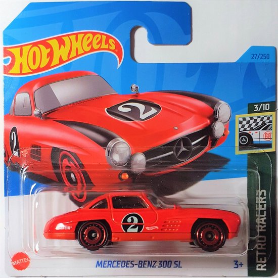 HOT WHEELS MERCEDES BENZ 300 SL RED 27/250 1:64 RETRO RACERS 3/10 van Hot Wheels