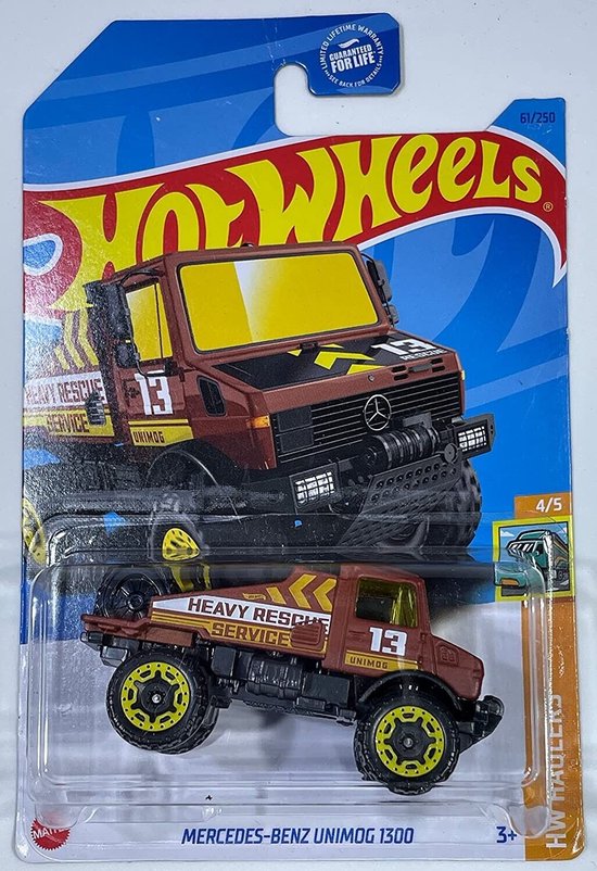 HOT WHEELS MERCEDES BENZ UNIMOG 1300 HEAVEY RESCUE SERVICE 61/250 1:64 HW HAULERS van Hot Wheels