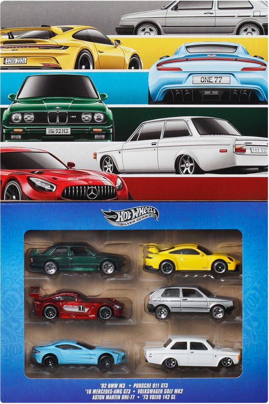 Hot Wheels Metalen Speelgoedauto's - Set van 6 Euro Style Voertuigen van Hot Wheels