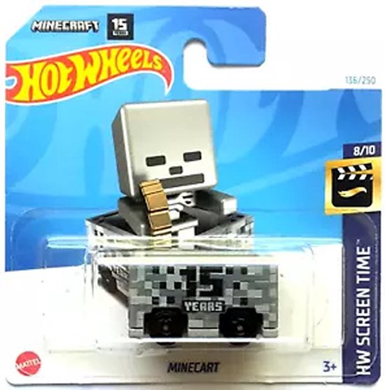 HOT WHEELS MINECART GREY 136/250 1:64 HW SCREEN TIME 8/10 van Hot Wheels