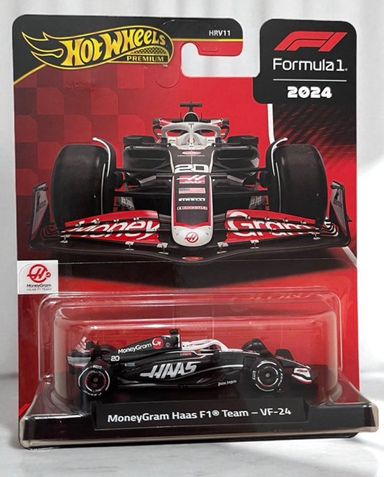 HOT WHEELS MONEYGRAM HAAS F1 TEAM KEVIN MAGNUSSEN 2024 VF 24 REAL RIDERS #20 1:64 HW FORMULA1 HRV11 METAL van Merkloos