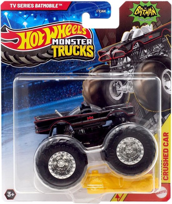 Hot Wheels Monster Jam truck Batmobile tv serie batman - monstertruck 9 cm schaal 1:64 van Merkloos