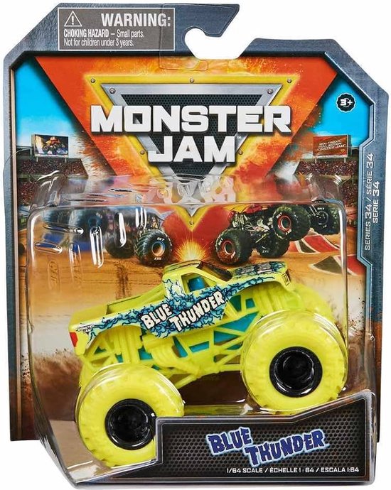 Hot Wheels Monster jam truck Blue Thunder - monstertruck 9 cm van Hot Wheels