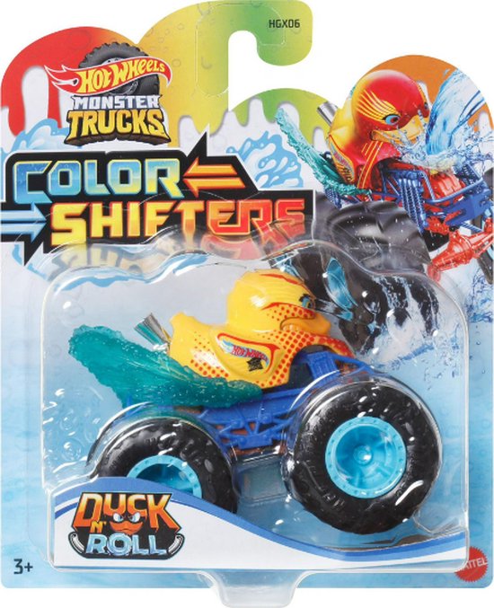 Hot Wheels Monster Jam truck Duck n' Roll - monstertruck 9 cm schaal 1:64 van Hot Wheels