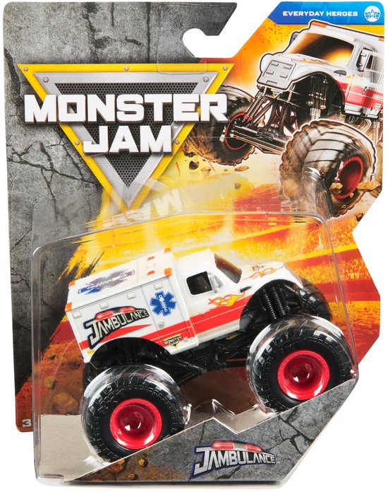 Hot Wheels Monster Jam truck Jambulance - monstertruck 9 cm schaal 1:64 van Merkloos