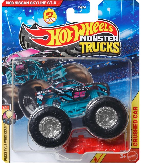 Hot Wheels Monster Jam truck Nissan Skyline GT-R - monstertruck 9 cm schaal 1:64 van Merkloos