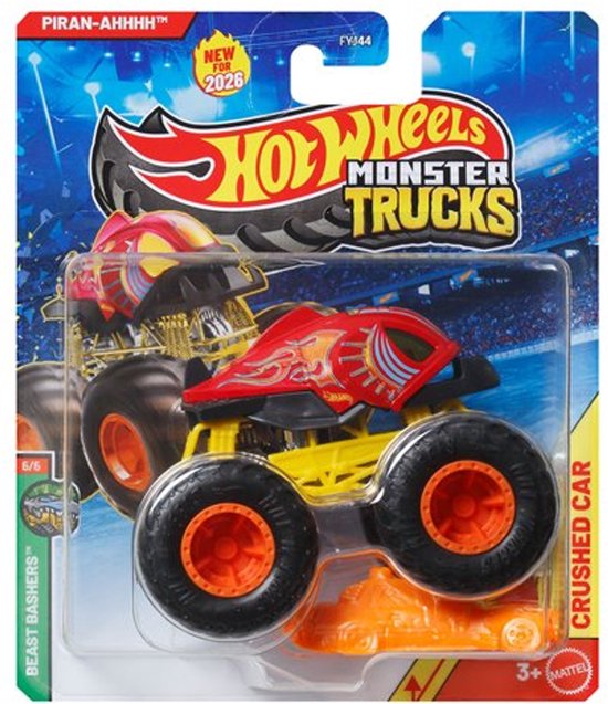 Hot Wheels monster jam truck Piran-ahhhh - monstertruck 9 cm schaal 1:64 van Merkloos
