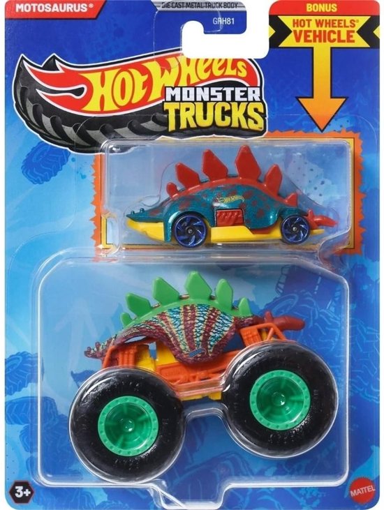 Hot Wheels monster jam truck Skelesaurus - monstertruck 9 cm schaal 1:64 van Hot Wheels