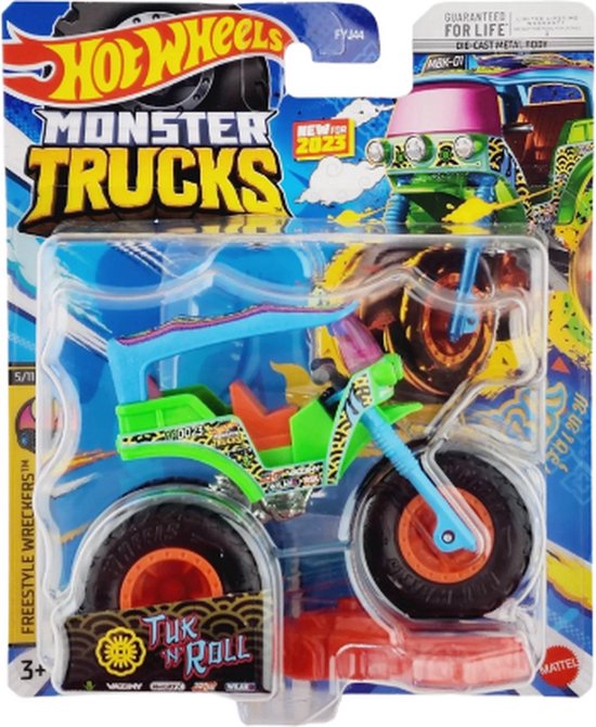 Hot Wheels Monster Jam truck Trike Tuk 'n Roll - monstertruck 9 cm schaal 1:64 van Hot Wheels