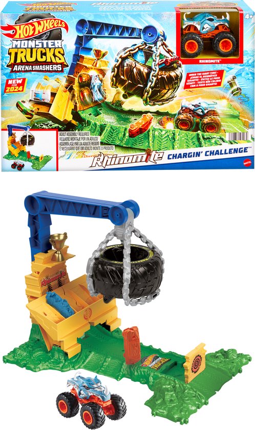 Hot Wheels Monster Trucks - Arena Smashers - Rhinomite Race Uitdaing van Hot Wheels
