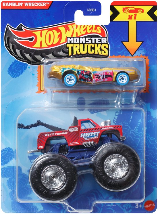 Hot Wheels Monster Trucks Auto - Ramblin Wrecker 2-delig inclusief kleine auto van Hot Wheels