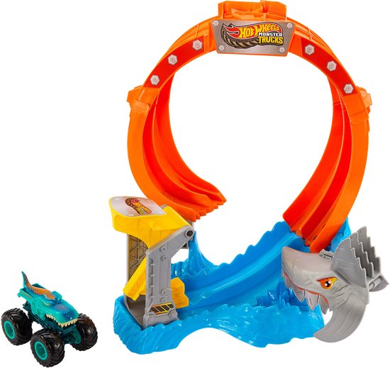 Hot Wheels Monster Trucks SPIRAL SHARK SMASH, Monstertruck & circuitset, 4 jaar, Kunststof, Meerkleurig van Hot Wheels