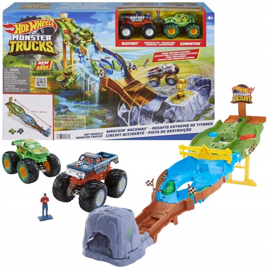 Hot Wheels Monster Trucks Titanen Toernooi Racebaan met 2 Voertuigen van Merkloos